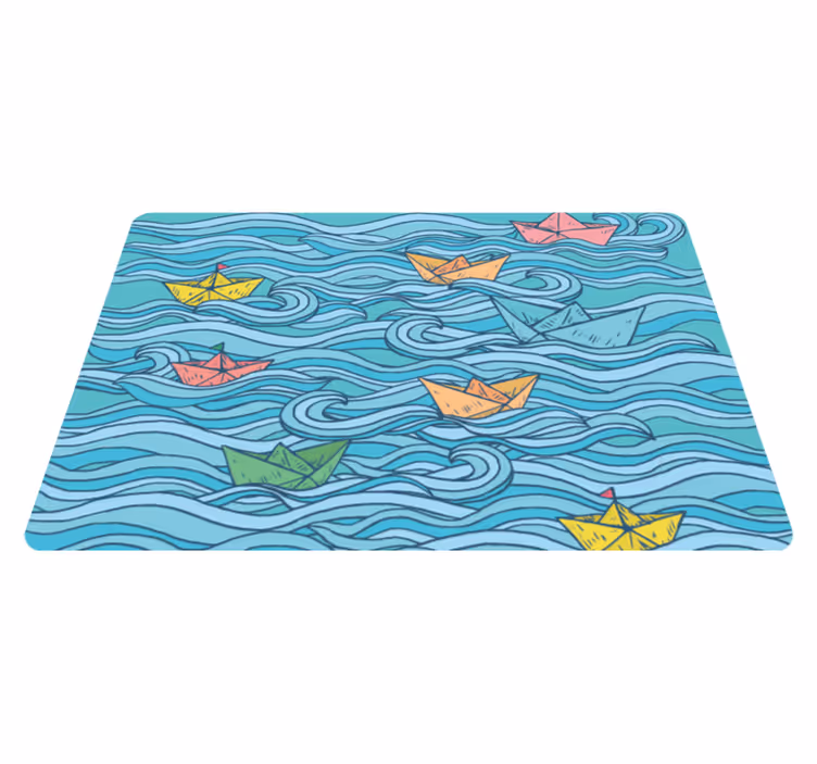 tapis vinyle pour enfants Petits bateaux en papier - TenStickers