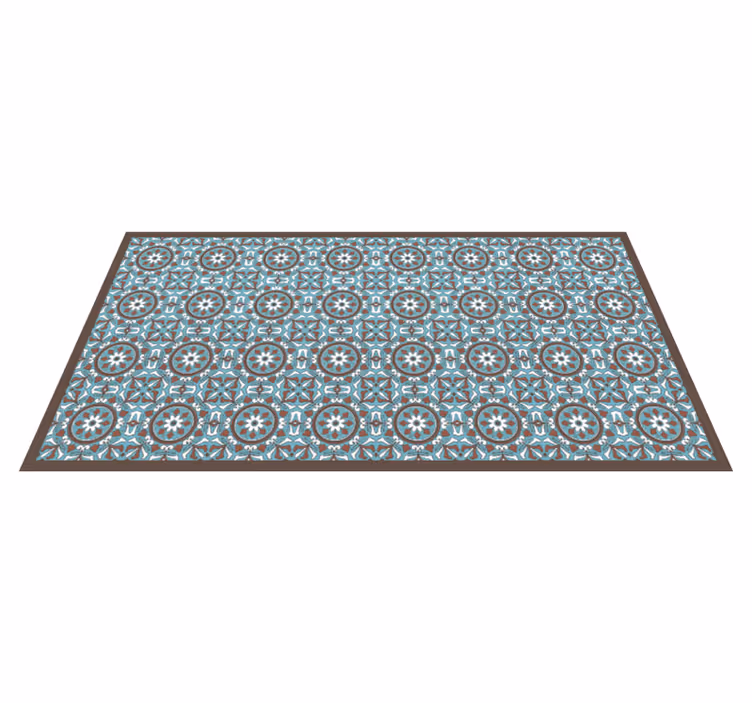 Tapis vinyle carreaux de ciment motif orné - TenStickers