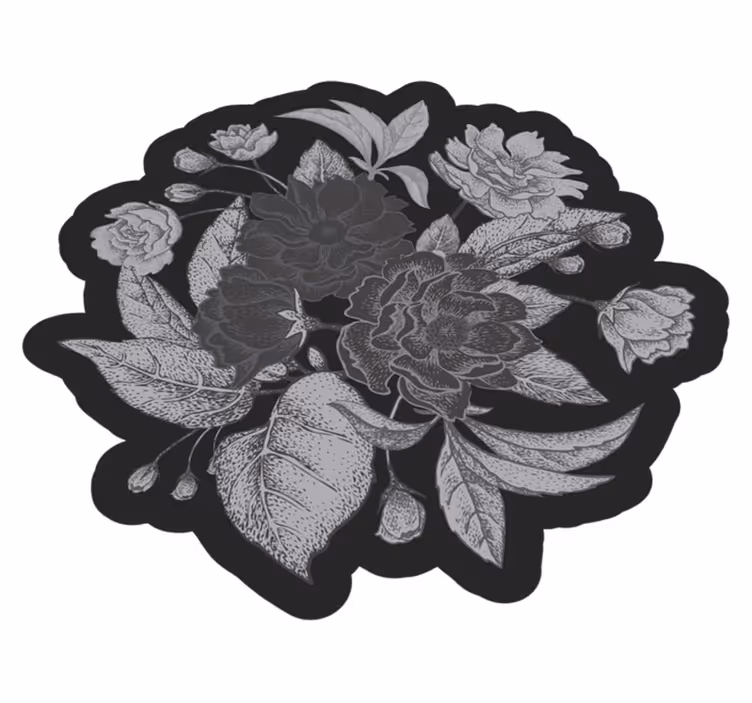 Tapis vinyle plantes affichage de contour floral - TenStickers