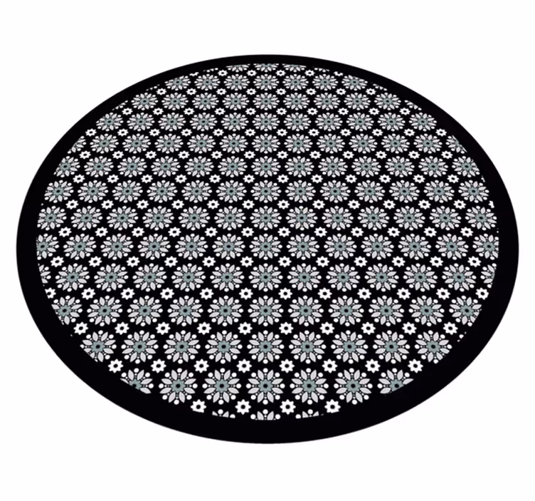 Tapis vinyle plantes motif rond floral - TenStickers