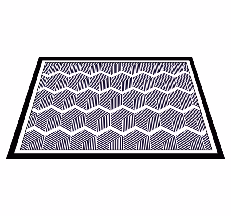 Tapis vinyle mosaique Noir et blanc labirynth 3d - TenStickers