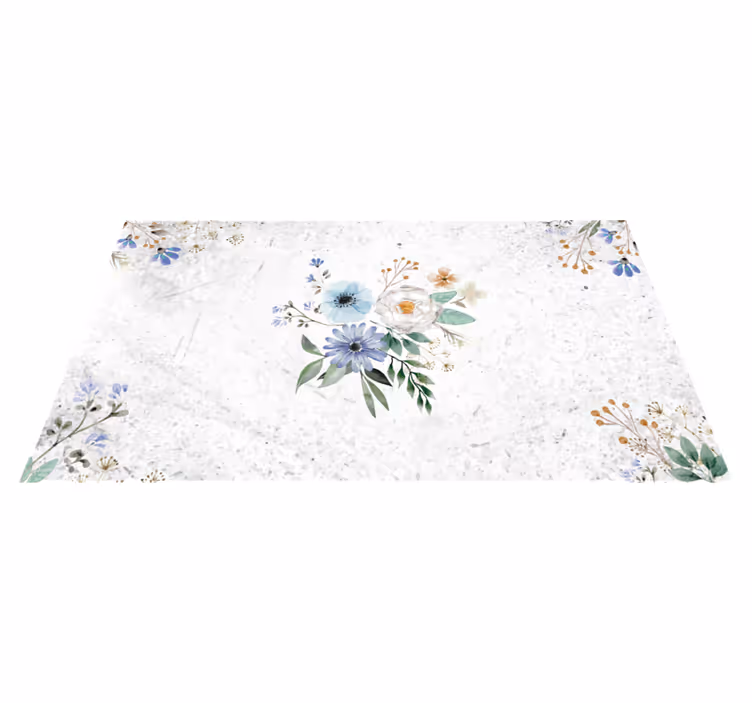 Tapis vinyle plantes élégance du marbre floral - TenStickers