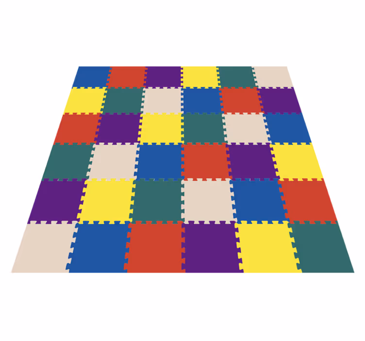 tapis vinyle pour enfants Carrés colorés - TenStickers