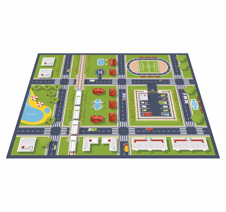 Tapis vinyle route tapis de jeu de la ville - TenStickers