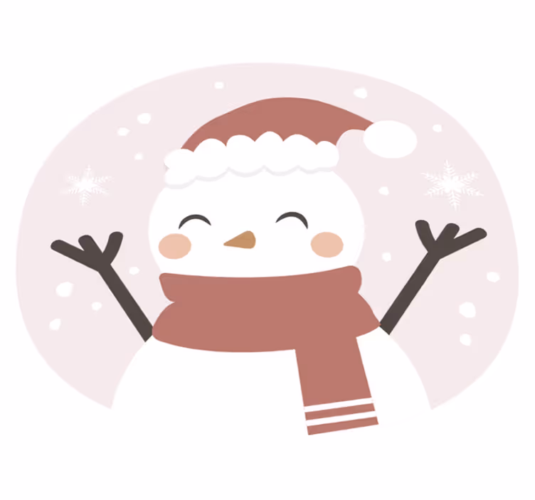 Tapis vinyle noël joyeux bonhomme de neige - TenStickers
