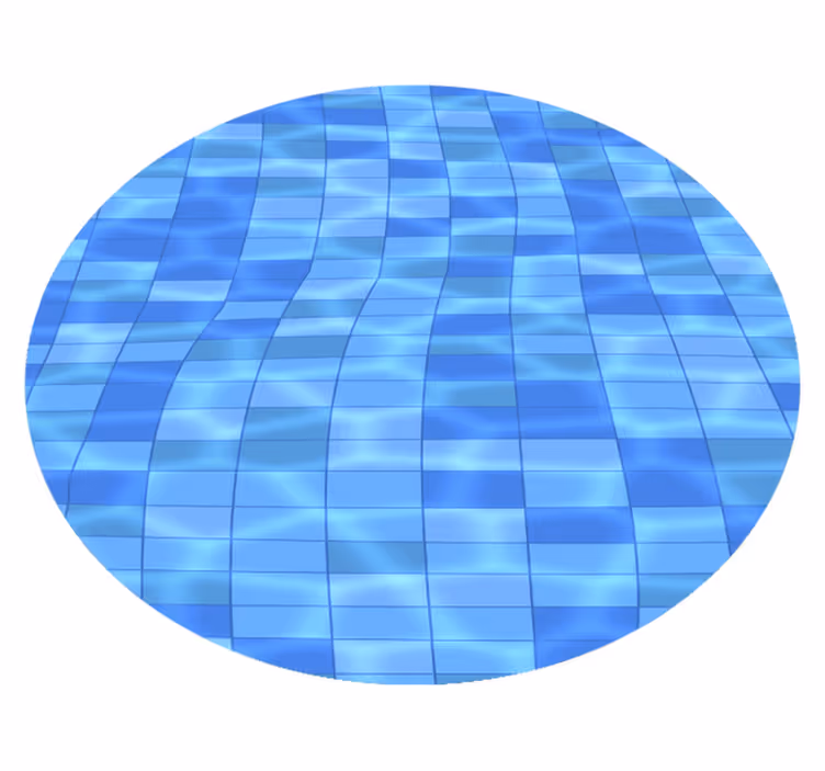 Tapis vinyle carreaux de ciment ondulation aquatique - TenStickers
