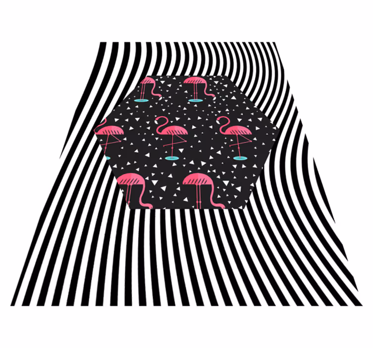 tapis vinyle animal Flamants roses et zèbres - TenStickers