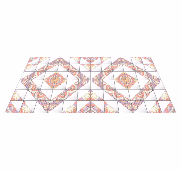 Tapis vinyle carreaux de ciment mosaïque de mandalas - TenStickers