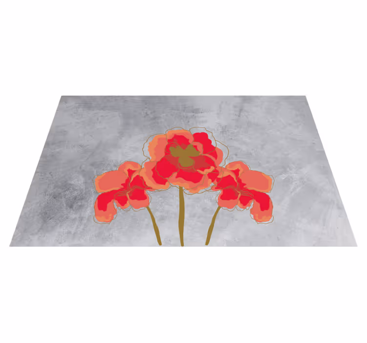 Tapis vinyle plantes trio de fleurs florales - TenStickers