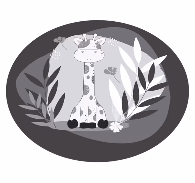 tapis vinyle animal Mignon bébé girafe - TenStickers