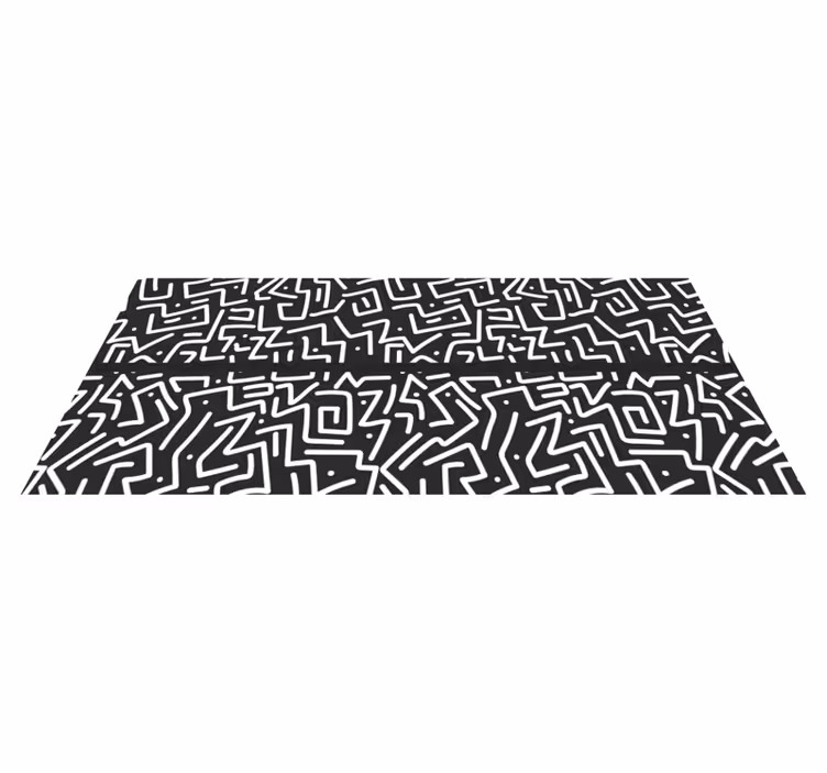 Tapis vinyle géométrique labyrinthe abstrait - TenStickers