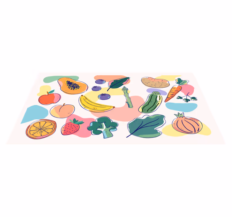 Tapis vinyle cuisine illustration de fruits colorés - TenStickers