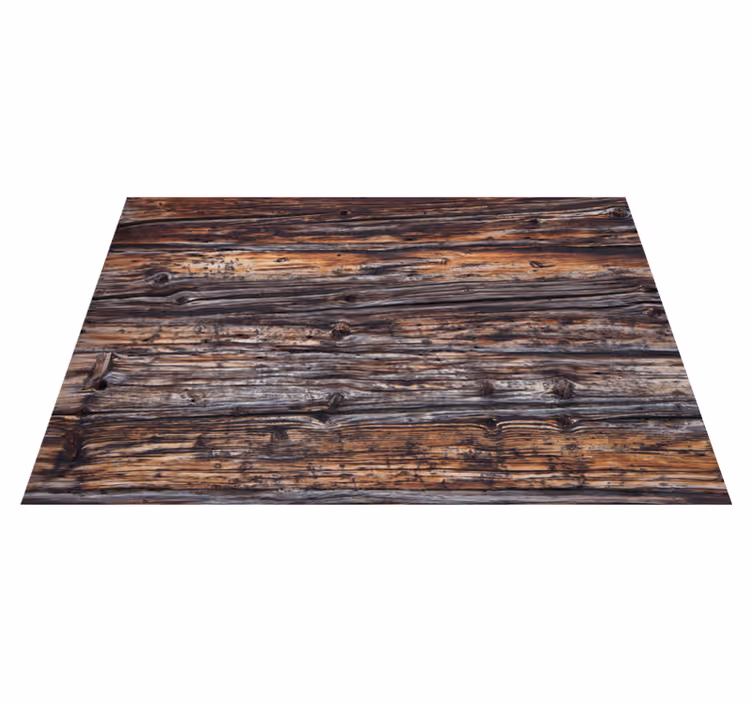 Tapis vinyle imitation parquet détail en bois rustique - TenStickers