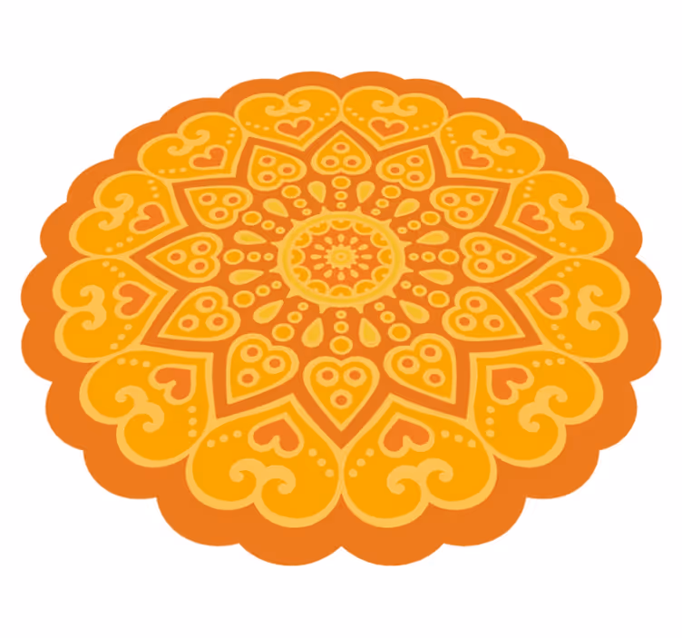 Tapis vinyle mandala Mandala orange - TenStickers