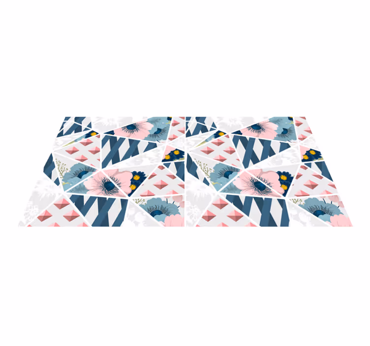 Tapis vinyle géométrique kaléidoscope floral géométrique - TenStickers