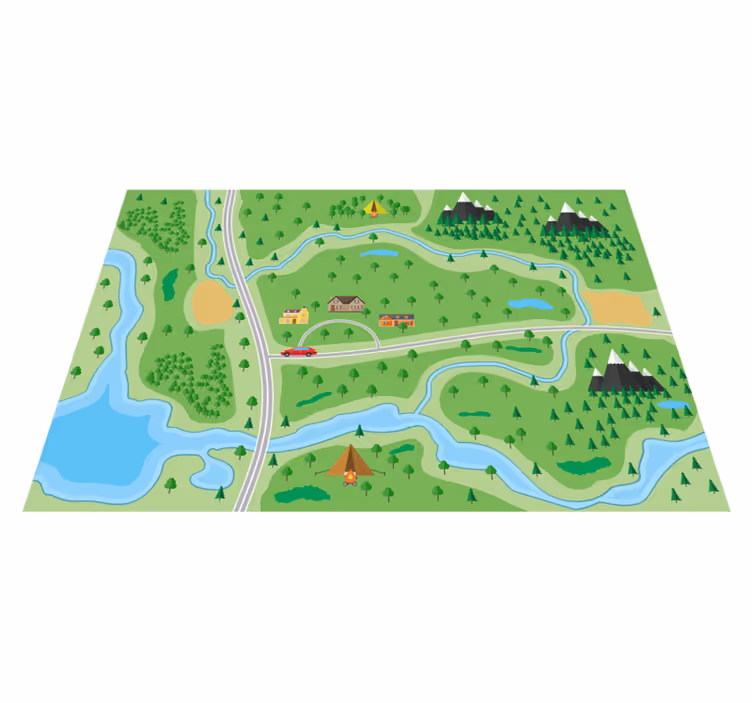 Tapis vinyle route parcours de jeu interactif - TenStickers