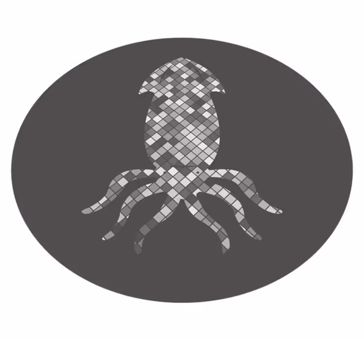 Tapis vinyle carreaux de ciment silhouette de calmar - TenStickers