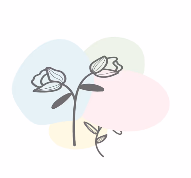 Tapis vinyle plantes tapis coeur fleuri - TenStickers