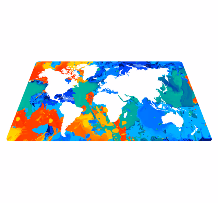 Tapis vinyle carte du monde carte du monde colorée - TenStickers
