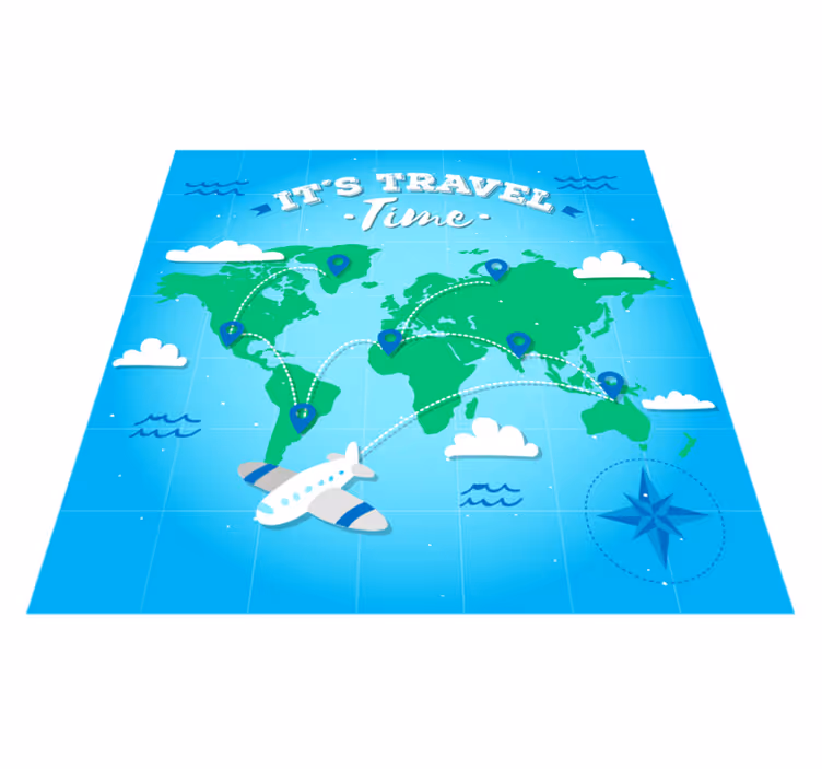 Tapis vinyle carte du monde exploration de la carte du monde - TenStickers