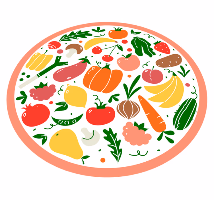 Tapis vinyle plantes motif de fruits colorés - TenStickers
