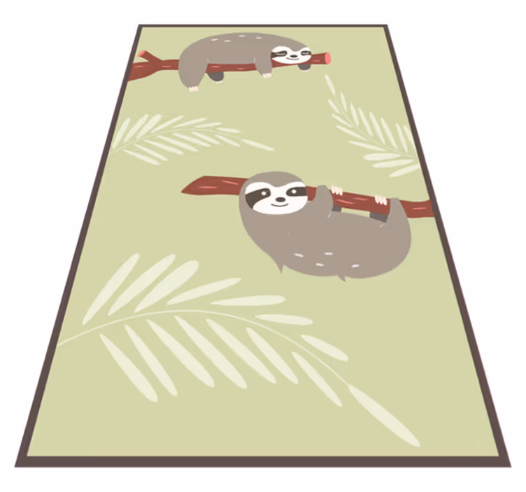 Tapis vinyle bébé décor de pépinière de paresseux - TenStickers