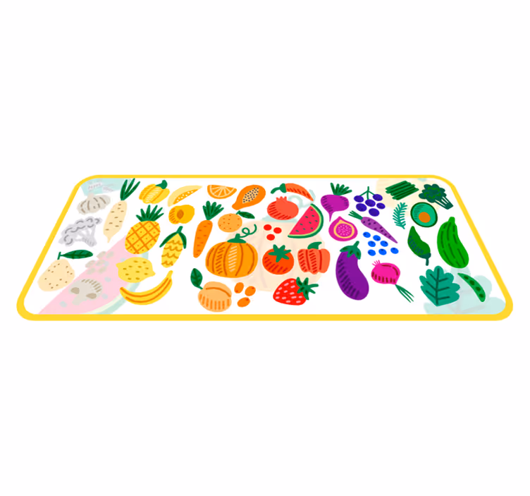 Tapis vinyle plantes motif fruits colorés - TenStickers