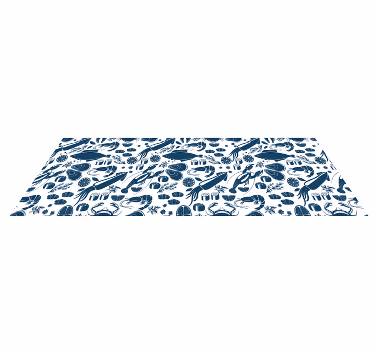 Tapis vinyle cuisine cuisine à motif de fruits de mer - TenStickers