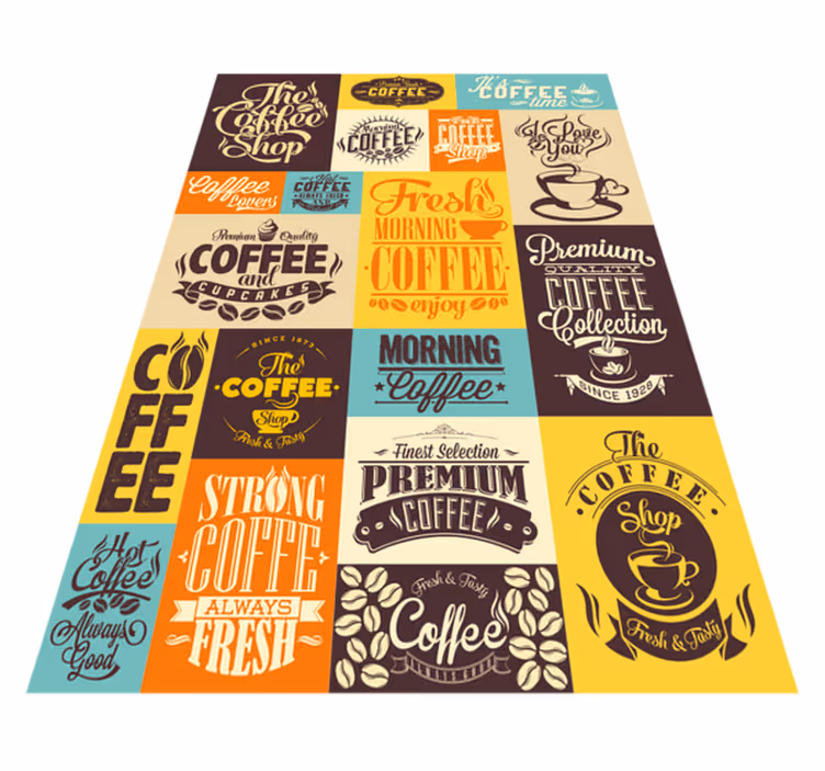 Tapis vinyle citation collection de typographie de café - TenStickers