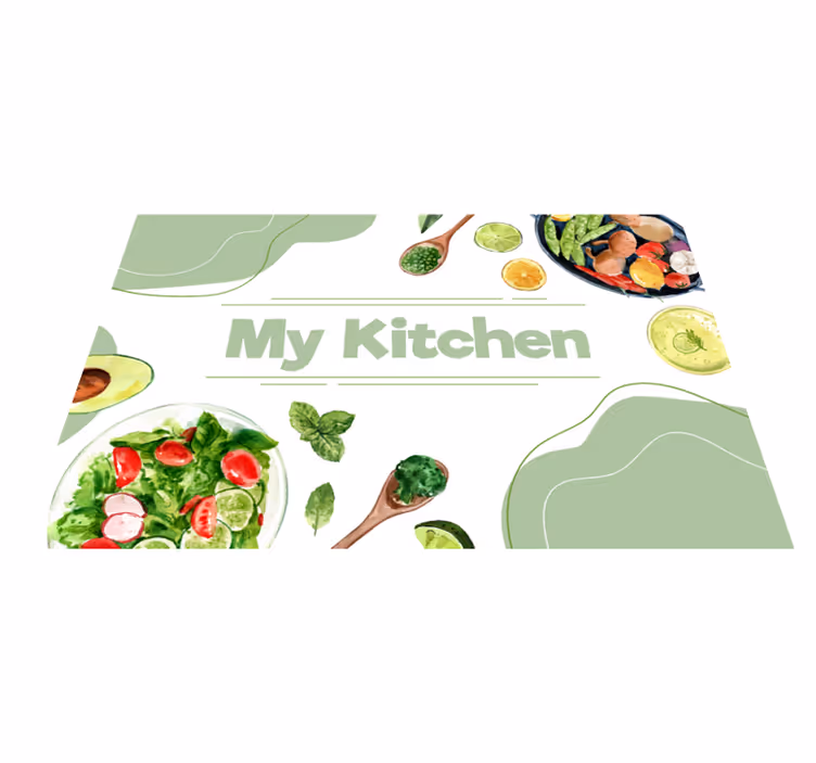 Tapis vinyle cuisine mon espace culinaire - TenStickers