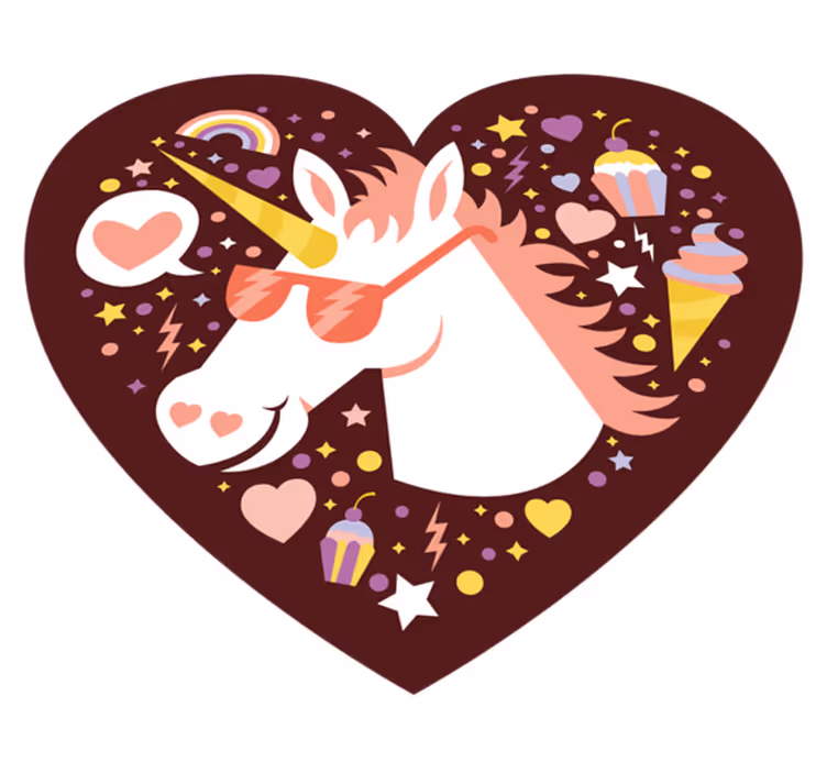 Tapis vinyle pour enfants tapis salon coeur de licorne - TenStickers