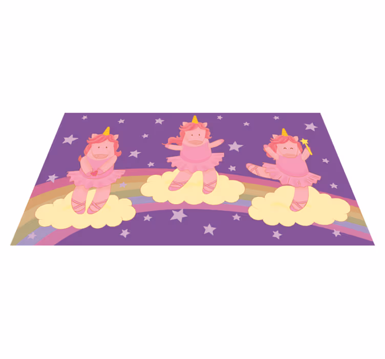 Tapis vinyle pour enfants danse fantastique de licorne - TenStickers