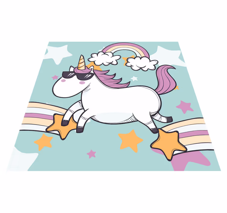 Tapis vinyle autres tapis licorne arc en ciel - TenStickers