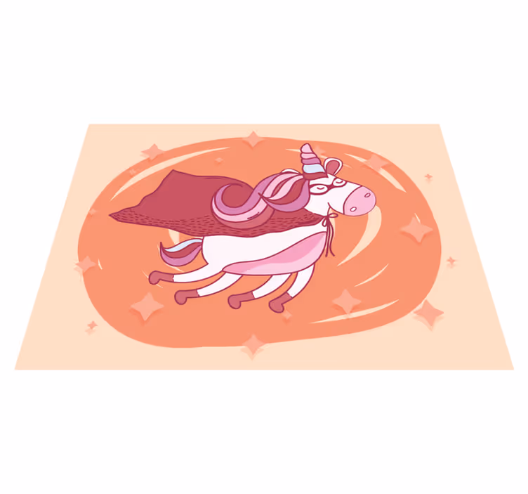 Tapis vinyle bébé licorne de super-héros - TenStickers