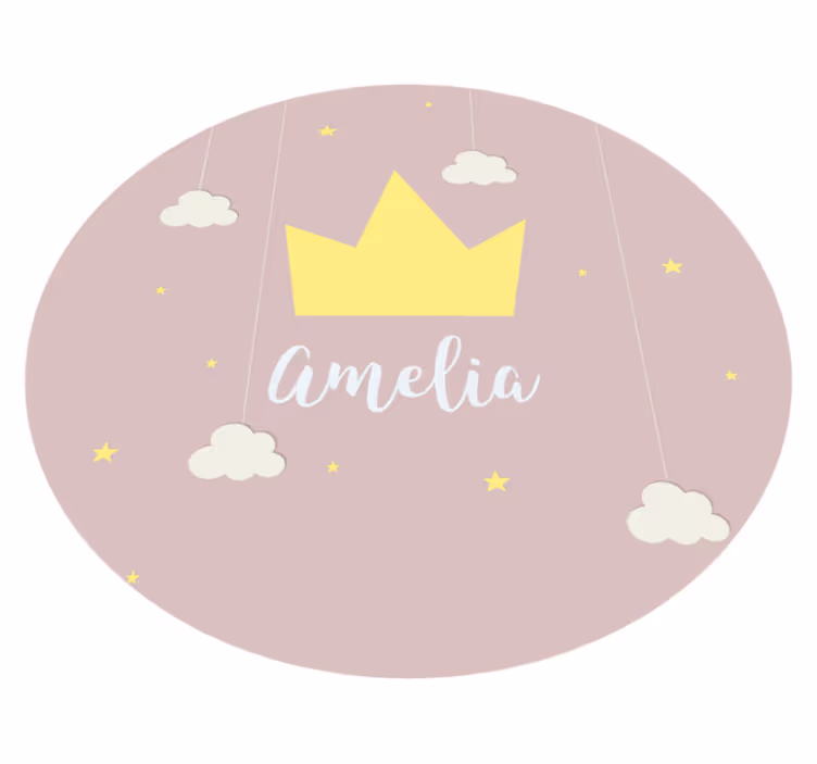 Tapis vinyle bébé couronne personnalisée - TenStickers