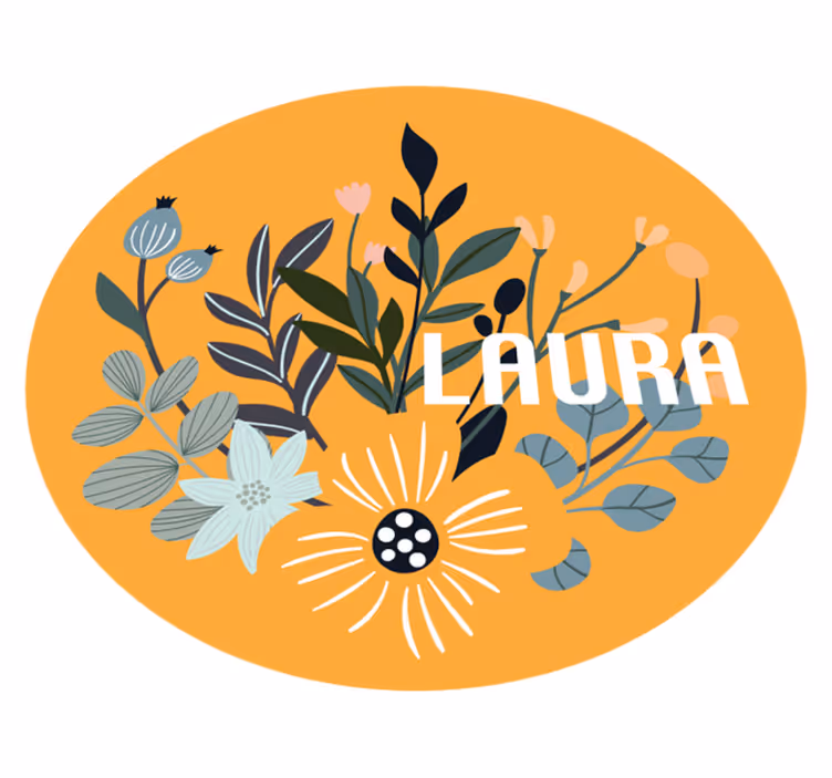 Tapis vinyle personnalisé emblème floral personnalisé - TenStickers