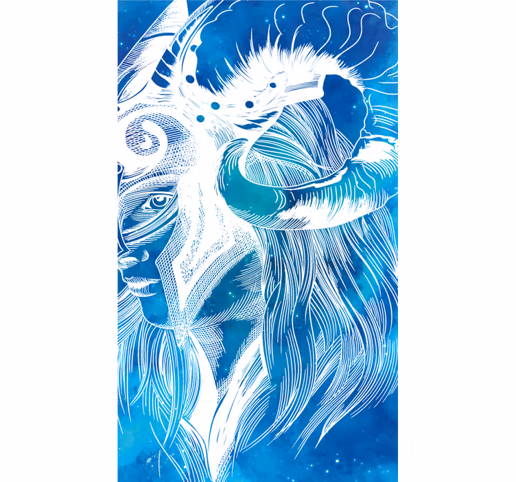 Tapis vinyle animal illustration caprine mythique - TenStickers