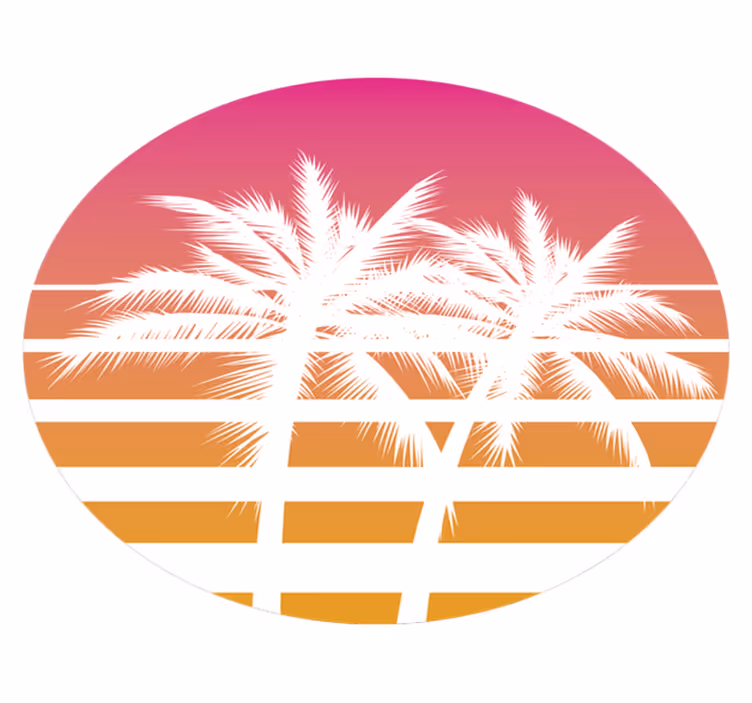 tapis vinyle retro Paysage vintage coucher de soleil - TenStickers