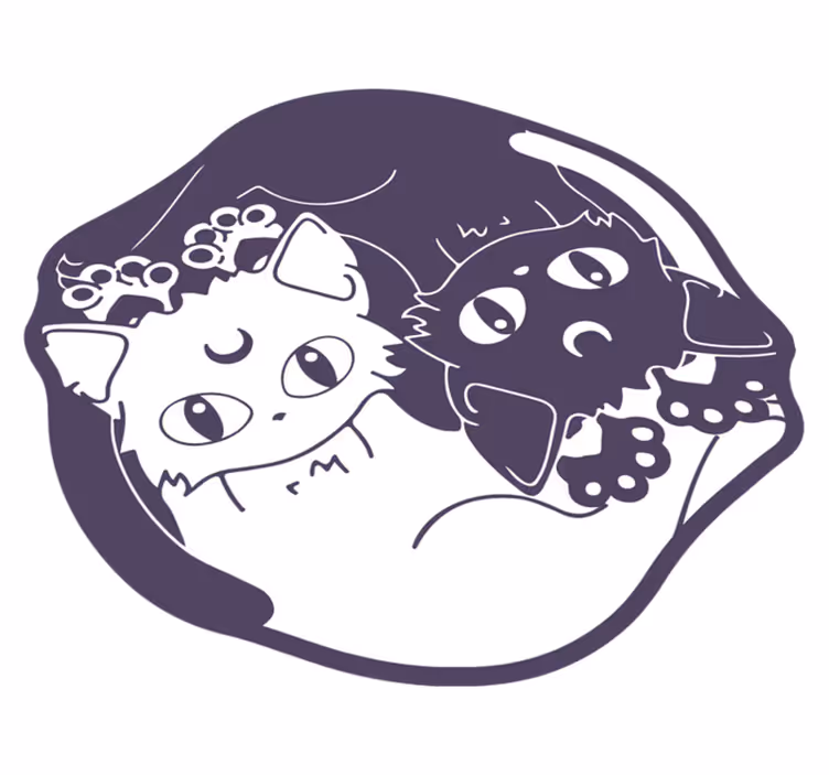 Tapis vinyle pour enfants duo de chats joueurs - TenStickers