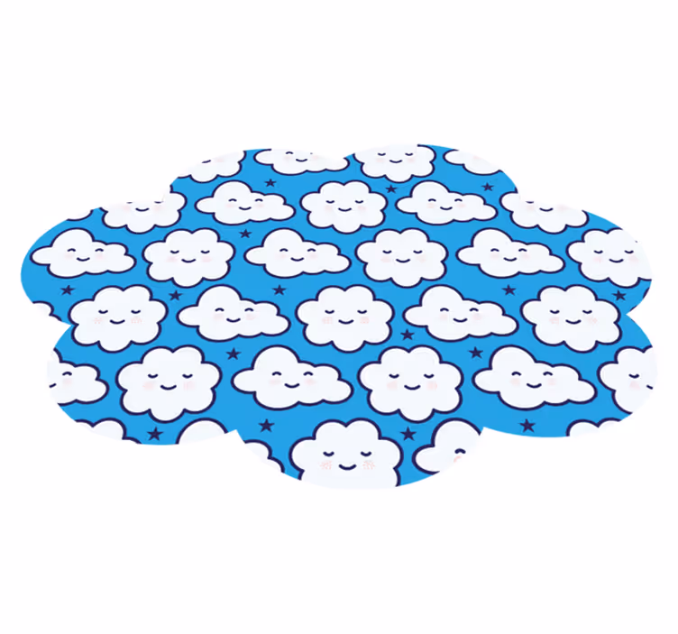 Tapis vinyle bébé paysage de rêve nuageux - TenStickers