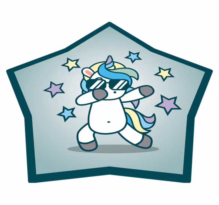 Tapis vinyle pour enfants étoile licorne cool - TenStickers