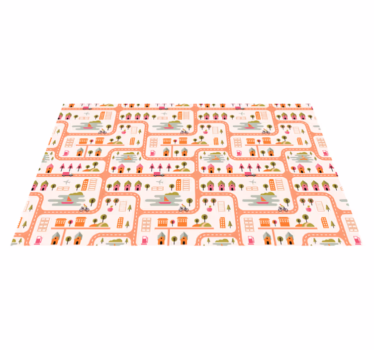 Tapis vinyle route plan de ville ludique - TenStickers