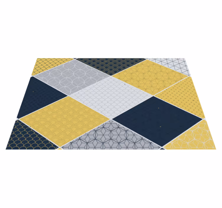 Tapis vinyle géométrique mélange de mosaïque géométrique - TenStickers