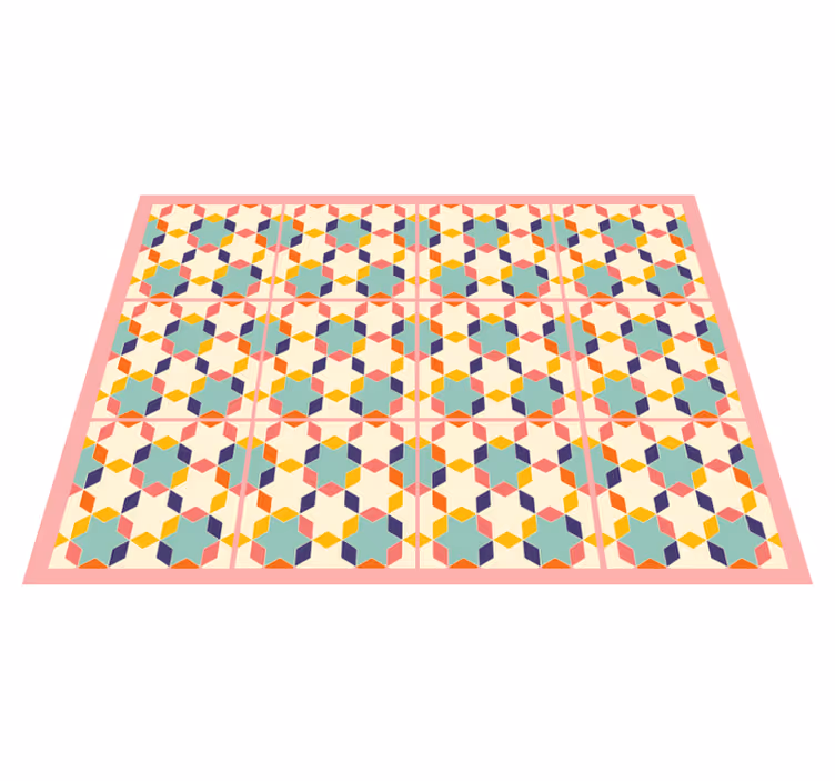 Tapis vinyle géométrique pavage coloré - TenStickers