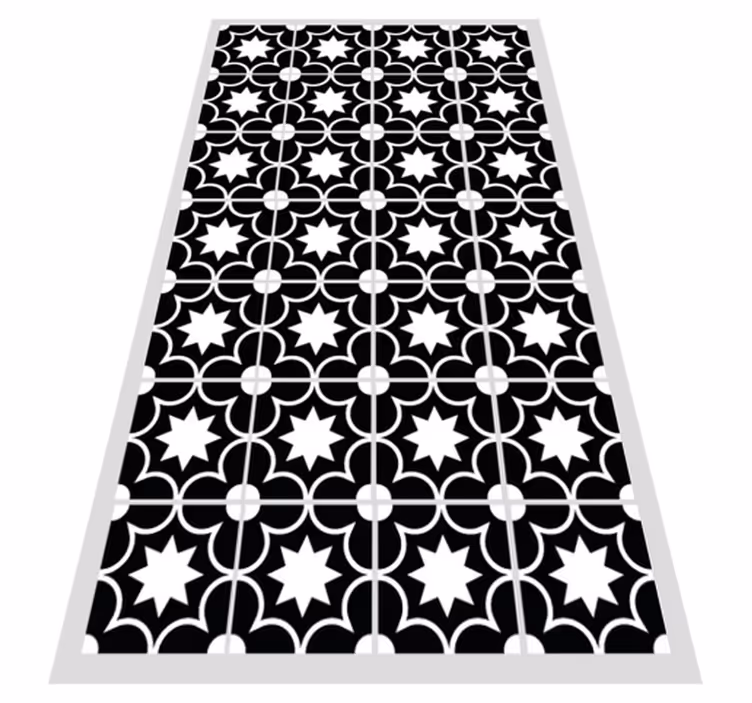 Tapis vinyle carreaux de ciment carreaux contrastés - TenStickers