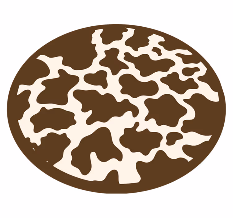 Tapis vinyle motif animal cuir de vache circulaire - TenStickers