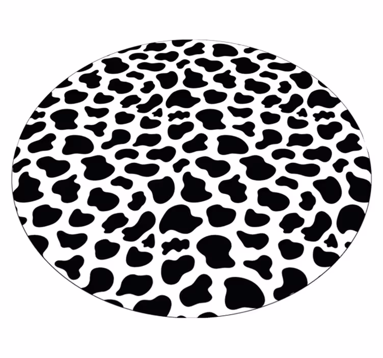 Tapis vinyle motif animal motif circulaire en peau de vache - TenStickers