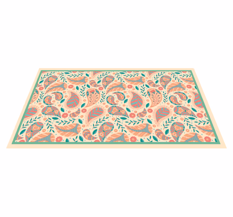 Tapis vinyle mandala fusion de motifs cachemire - TenStickers