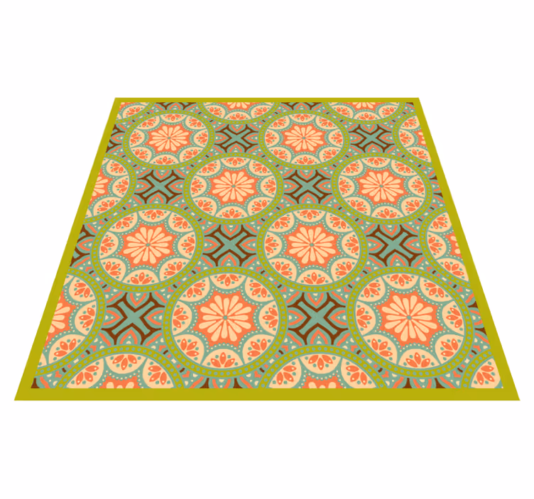 tapis vinyle mosaique Carré vert persa - TenStickers