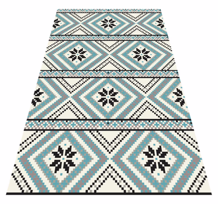 Tapis vinyle géométrique motif géométrique ethnique - TenStickers